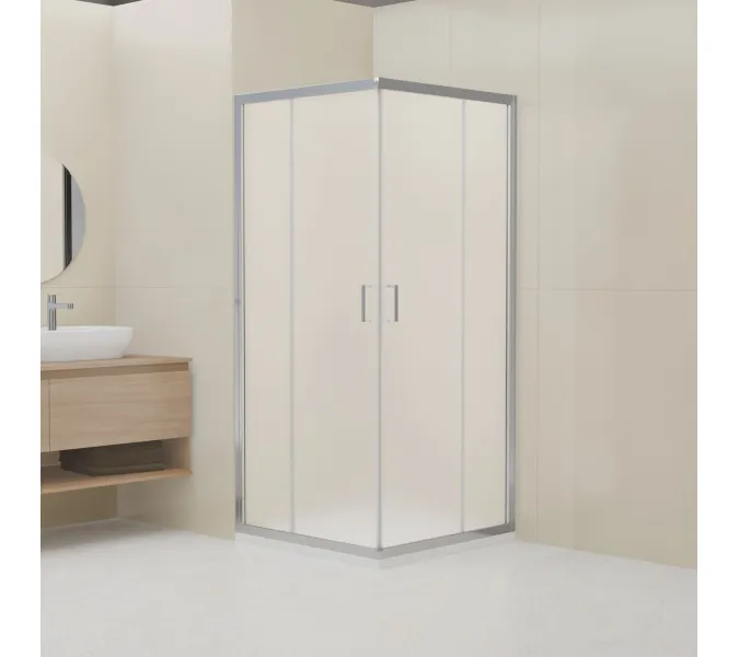 Душевой уголок RGW CL-36 рифленое/хром, Цвет стекла: рифленое, Цвет профиля: Хром, Выбрать размер: 800x800, изображение 2