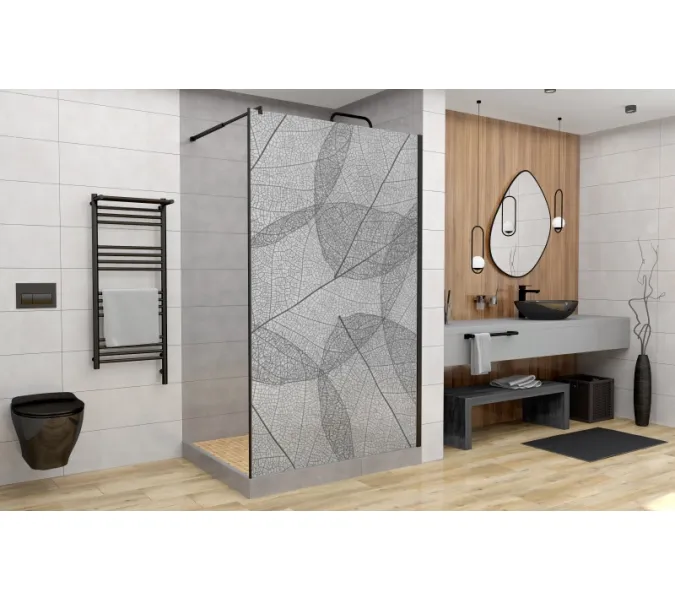 Душевая перегородка AvaCan MB100/110/120 MT, Цвет стекла: матовое с рисунком, Цвет профиля: Черный, Выбрать размер: 110, изображение 16