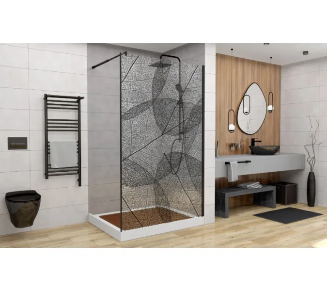 Душевая перегородка AvaCan MB100/110/120, Цвет стекла: с рисунком, Цвет профиля: Черный, Выбрать размер: 120, изображение 16