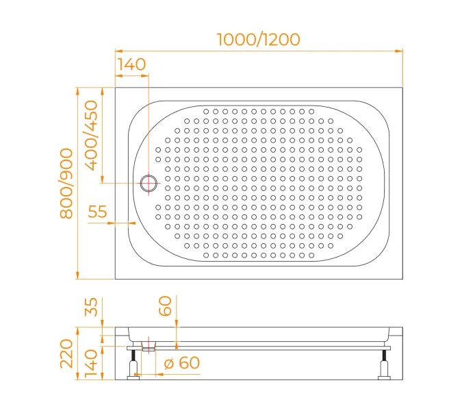 Душевой поддон прямоугольный RGW LUX/TN, Выбрать размер: 800x1000, изображение 11