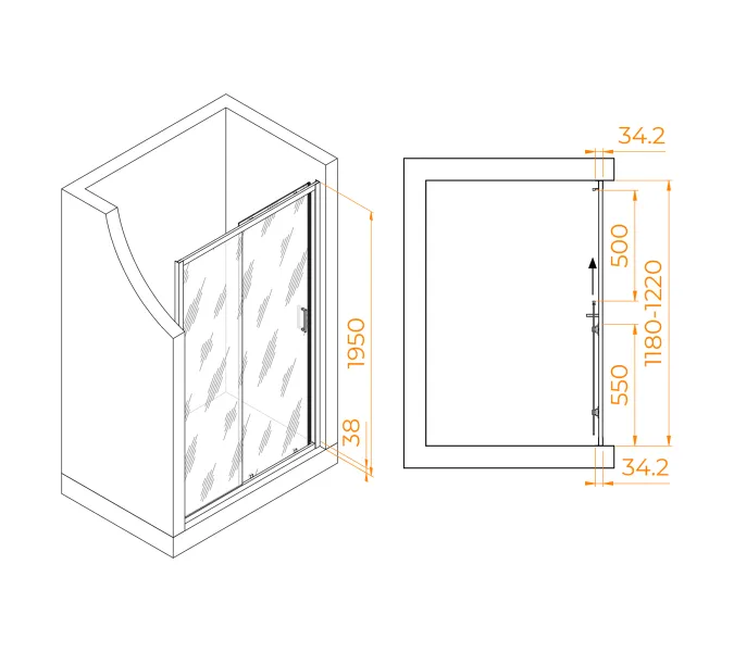 Душевая дверь RGW PA-14W, Цвет стекла: прозрачное, Цвет профиля (вариация): Белый, Выбрать размер: 120, изображение 6