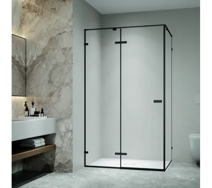 Душевой уголок RGW SV-040B прозрачное/черный, Цвет стекла: прозрачное, Цвет профиля: Черный, Выбрать размер: 1200x800, изображение 2