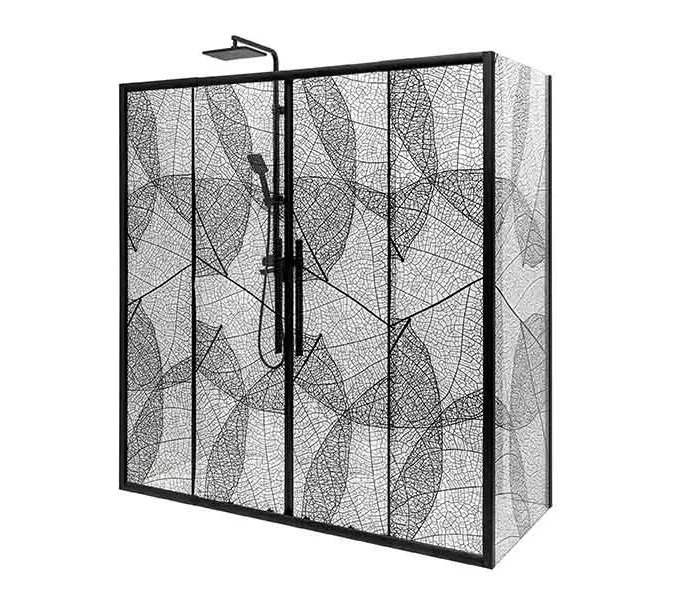 Душевой уголок AvaCan FB2  с рисунком/черный, Цвет стекла: с рисунком, Цвет профиля: Черный, Выбрать размер: 170-190х90, изображение 43