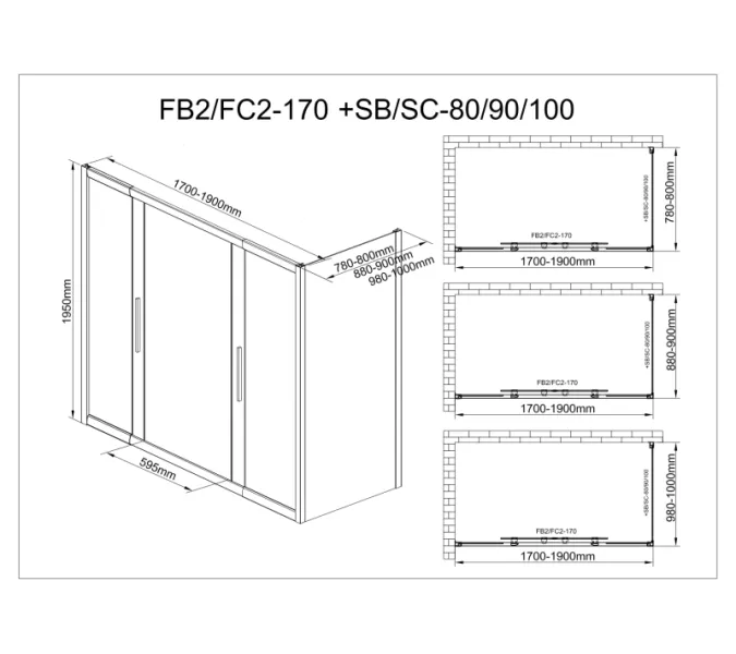 Душевой уголок AvaCan FB2  с рисунком/черный, Цвет стекла: с рисунком, Цвет профиля: Черный, Выбрать размер: 170-190х90, изображение 113