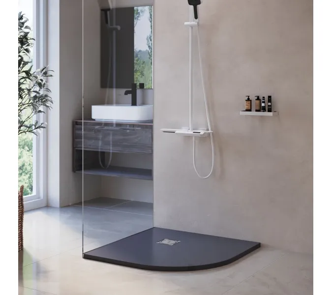 Душевой поддон полукруглый RGW ST/R-G Графит, Выбрать цвет: Графит, Выбрать размер: 1000х1000, изображение 3