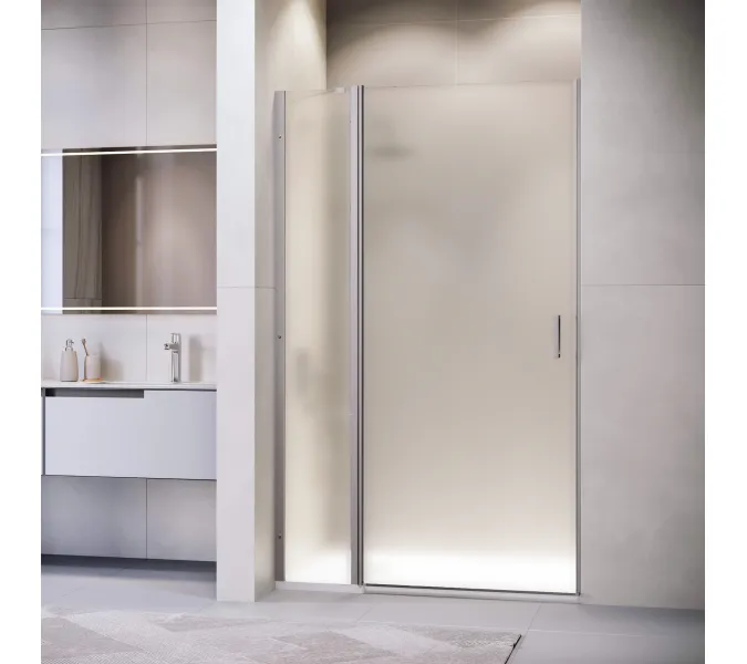 Душевая дверь RGW LE-004Gr, Цвет стекла: матовое-сатинат, Цвет профиля (вариация): Серый, Выбрать размер: 100, изображение 2