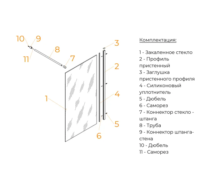 Шторка на ванну RGW SC-051B, Цвет стекла: тонированное, Цвет профиля: Черный, Выбрать размер: 60, изображение 3