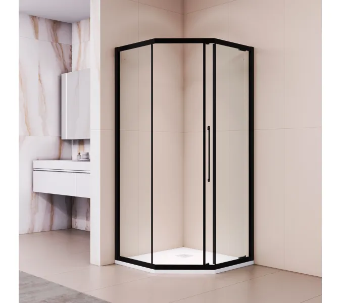 Душевой уголок RGW PA-86B, Цвет стекла: прозрачное, Цвет профиля (вариация): Черный, Выбрать размер: 900x900, изображение 15