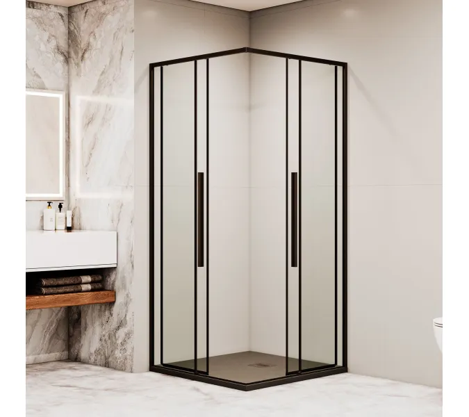 Душевой уголок RGW SV-31B, Цвет стекла: прозрачное, Цвет профиля (вариация): Черный, Выбрать размер: 800x800, изображение 21