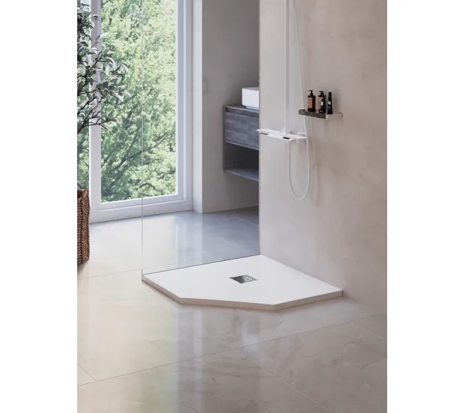 Душевой поддон трапеция RGW ST/T-W Белый, Выбрать цвет: Белый, Выбрать размер: 900x900, изображение 6