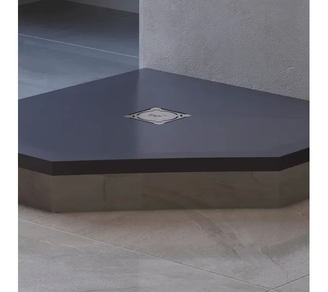 Душевой поддон трапеция RGW ST/T-G Графит, Выбрать цвет: Графит, Выбрать размер: 900x900, изображение 10