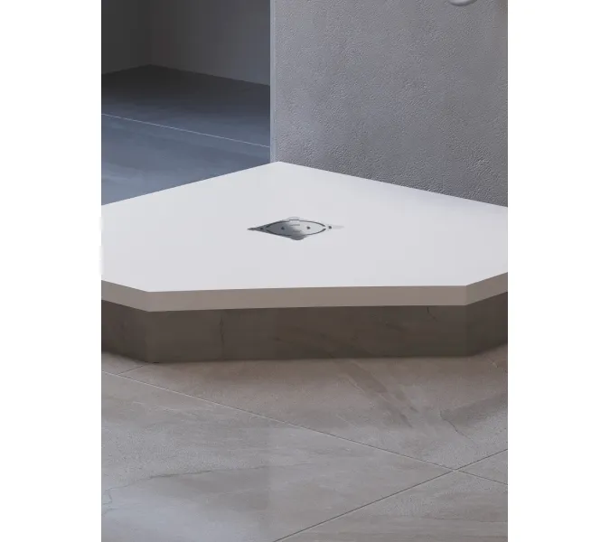 Душевой поддон трапеция RGW ST/T-W Белый, Выбрать цвет: Белый, Выбрать размер: 900x900, изображение 10