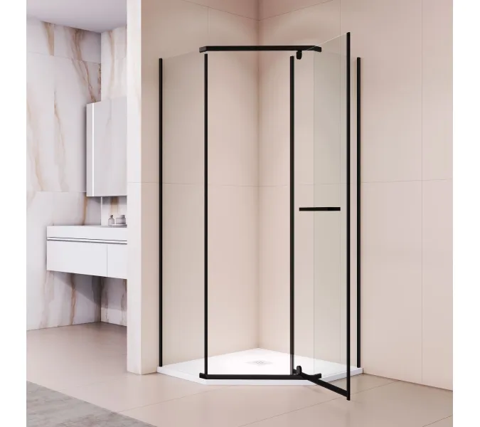 Душевой уголок RGW PA-82B, Цвет стекла: прозрачное, Цвет профиля (вариация): Черный, Выбрать размер: 1000*1000, изображение 10