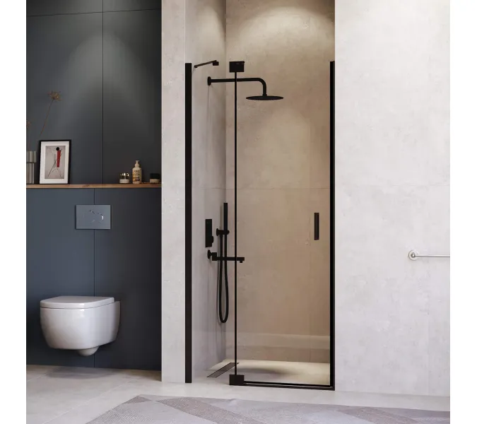 Душевая дверь RGW HO-014B, Цвет стекла: прозрачное, Цвет профиля (вариация): Черный, Выбрать размер: 140, изображение 11