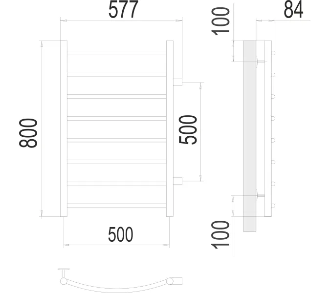 Полотенцесушитель водяной Terminus Классик П8 бп500, изображение 3