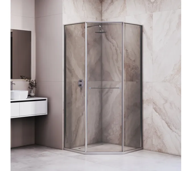 Душевой уголок RGW SV-82 "L/R" тонированное/хром, Цвет стекла: тонированное, Цвет профиля: Хром, Выбрать размер: 900x900, Ориентация: левый сдвиг, изображение 3
