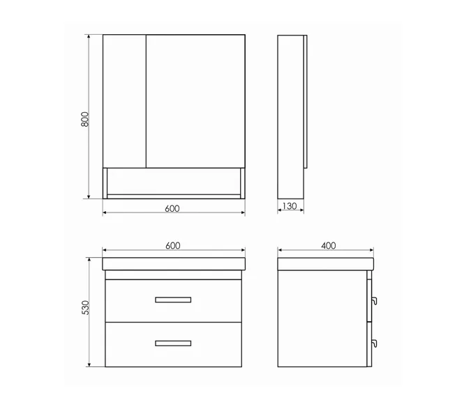 Тумба-умывальник Comforty  Никосия, Выбрать размер: 60, Тип: Тумба подвесная, Выбрать цвет: Дуб белый, Комплектация: раковина Fest 60 F01, изображение 5