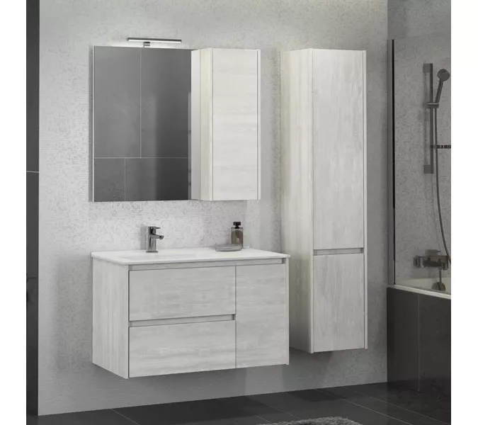 COMFORTY. Тумба-умывальник "Бремен-90" дуб белый с раковиной COMFORTY 9090EL, изображение 3