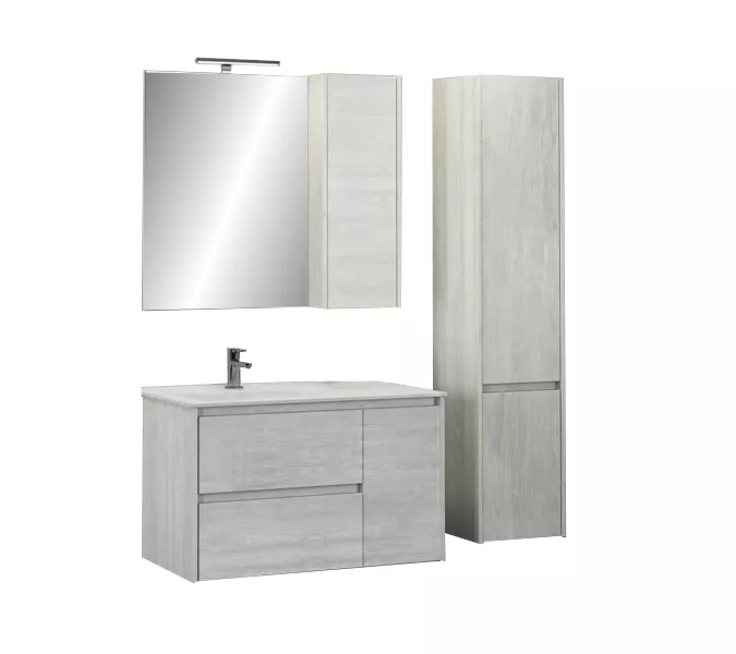 COMFORTY. Тумба-умывальник "Бремен-90" дуб белый с раковиной COMFORTY 9090EL, изображение 2