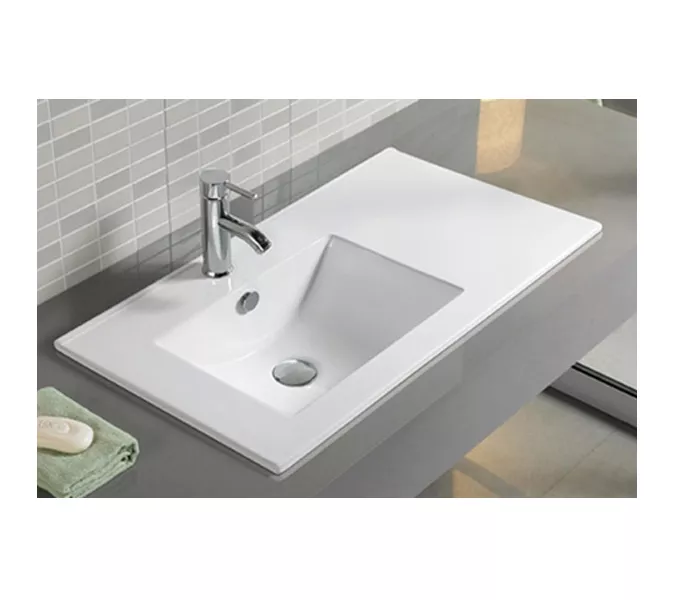 COMFORTY. Тумба-умывальник "Бремен-90" дуб белый с раковиной COMFORTY 9090EL, изображение 4