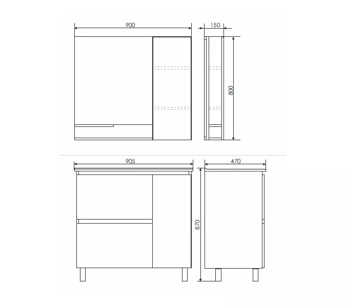 Тумба-умывальник Comforty  Верона дуб белый с раковиной Comforty 75E, Выбрать размер: 90, Выбрать цвет: Дуб белый, Комплектация: раковина Quadro 90, изображение 10