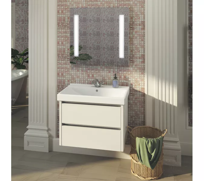 Тумба-умывальник Comforty  Дублин, Выбрать цвет: Белый глянец, Выбрать размер: 75, Комплектация: раковина Comforty 8057