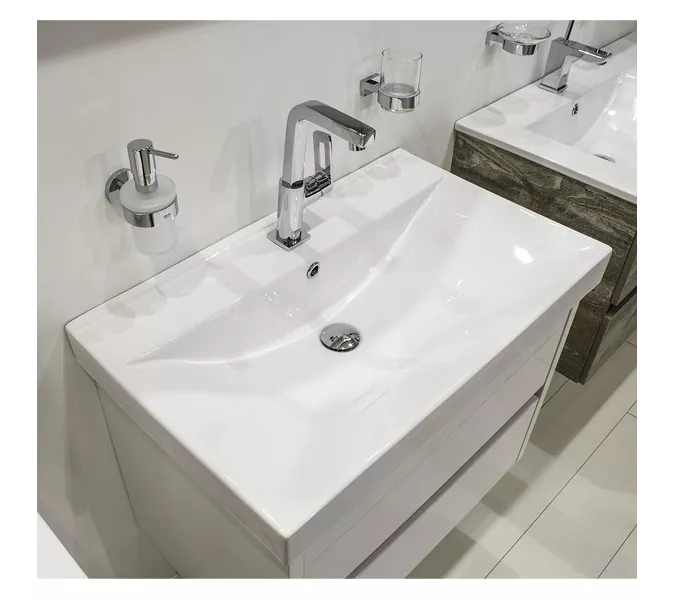 Тумба-умывальник Comforty  Дублин, Выбрать цвет: Белый глянец, Выбрать размер: 75, Комплектация: раковина Comforty 8057, изображение 3