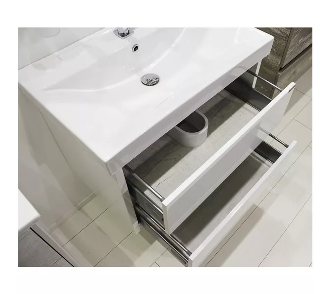 Тумба-умывальник Comforty  Дублин, Выбрать цвет: Белый глянец, Выбрать размер: 75, Комплектация: раковина Comforty 8057, изображение 4