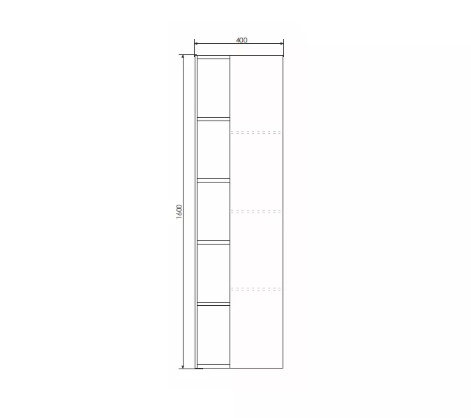 COMFORTY. Шкаф-колонна "Милан-40" белый глянец, изображение 7