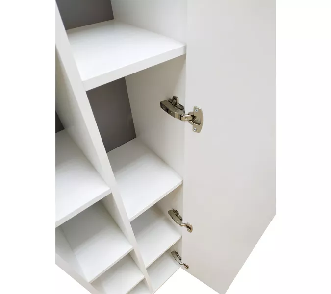 COMFORTY. Шкаф-колонна "Милан-40" белый глянец, изображение 5