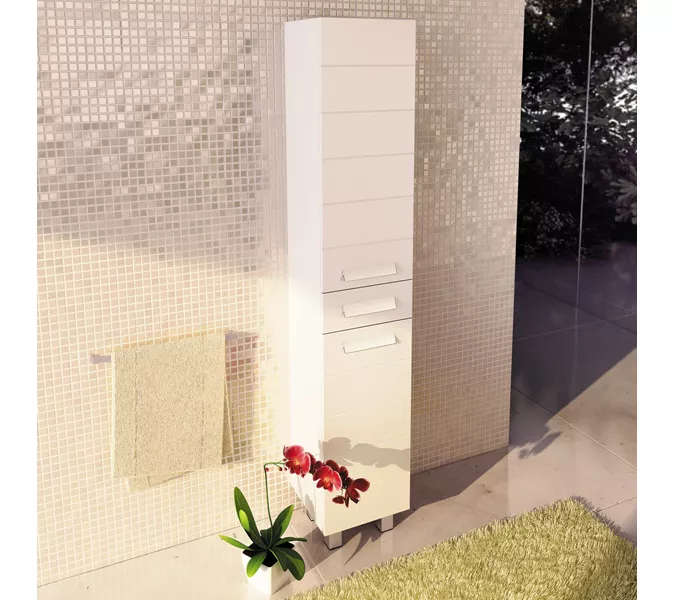 COMFORTY. Шкаф-колонна "Модена М-35" белая матовая, изображение 2