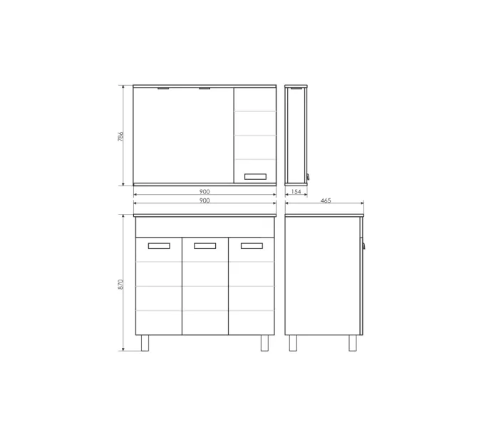 COMFORTY. Тумба-умывальник "Модена М-60/75/90" белая матовая  с раковиной Quadro, Выбрать размер: 90, Выбрать цвет: Белый глянец, Комплектация: раковина Quadro 90, изображение 7