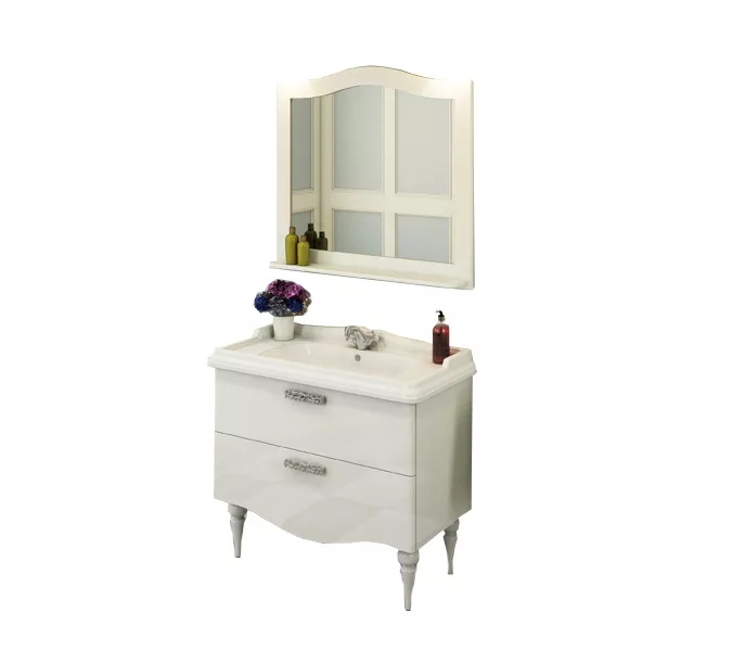 Тумба-умывальник Comforty Монако, Выбрать размер: 100, Тип: Тумба напольная, Выбрать цвет: Белый, Комплектация: раковина Comforty 3310