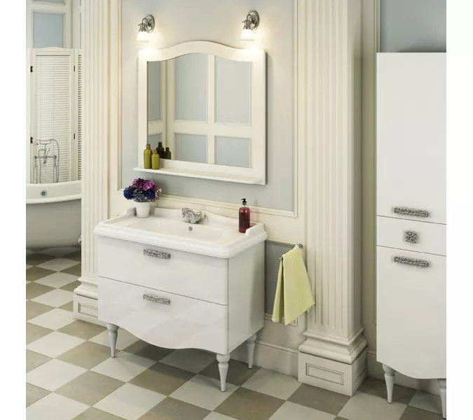 Тумба-умывальник Comforty Монако, Выбрать размер: 100, Тип: Тумба напольная, Выбрать цвет: Белый, Комплектация: раковина Comforty 3310, изображение 3