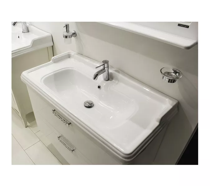 Тумба-умывальник Comforty Монако, Выбрать размер: 100, Тип: Тумба напольная, Выбрать цвет: Белый, Комплектация: раковина Comforty 3310, изображение 2