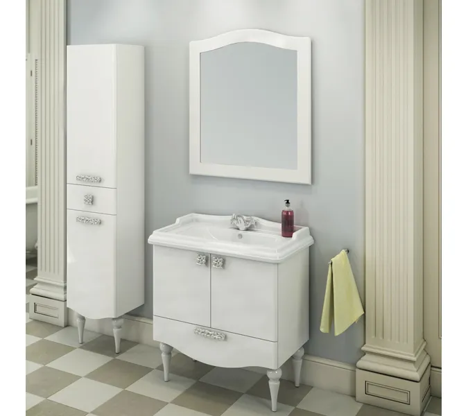 Тумба-умывальник Comforty Монако, Выбрать размер: 80, Тип: Тумба напольная, Выбрать цвет: Белый, Комплектация: раковина Comforty 3380, изображение 2