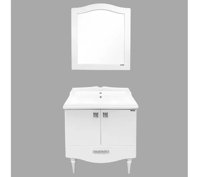 Тумба-умывальник Comforty Монако, Выбрать размер: 80, Тип: Тумба напольная, Выбрать цвет: Белый, Комплектация: раковина Comforty 3380, изображение 3