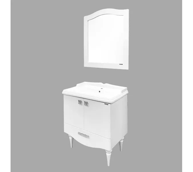 Тумба-умывальник Comforty Монако, Выбрать размер: 80, Тип: Тумба напольная, Выбрать цвет: Белый, Комплектация: раковина Comforty 3380, изображение 4