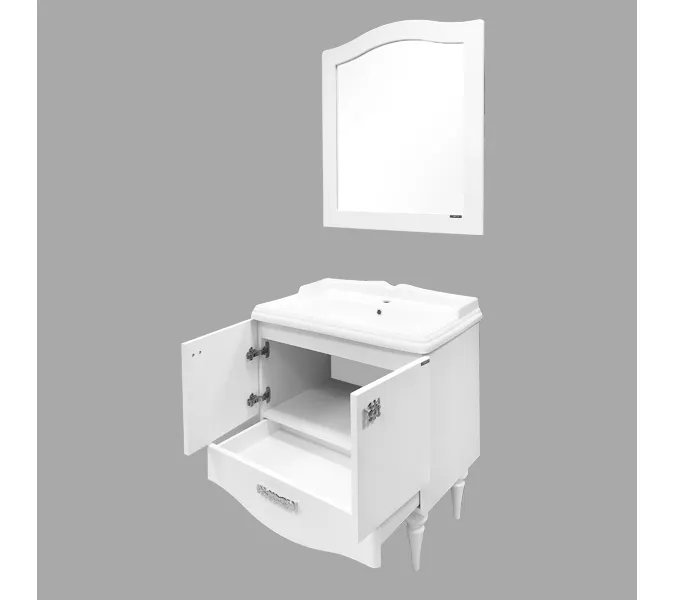 Тумба-умывальник Comforty Монако, Выбрать размер: 80, Тип: Тумба напольная, Выбрать цвет: Белый, Комплектация: раковина Comforty 3380, изображение 5