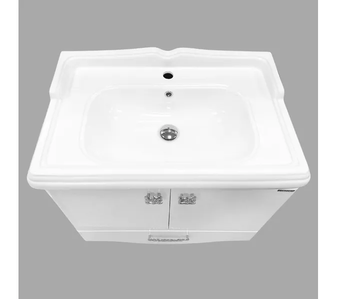 Тумба-умывальник Comforty Монако, Выбрать размер: 80, Тип: Тумба напольная, Выбрать цвет: Белый, Комплектация: раковина Comforty 3380, изображение 6