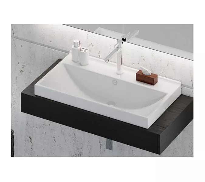 Тумба-умывальник Comforty  Никосия, Выбрать размер: 80, Тип: Тумба напольная, Выбрать цвет: Дуб белый, Комплектация: раковина Fest 80, изображение 4