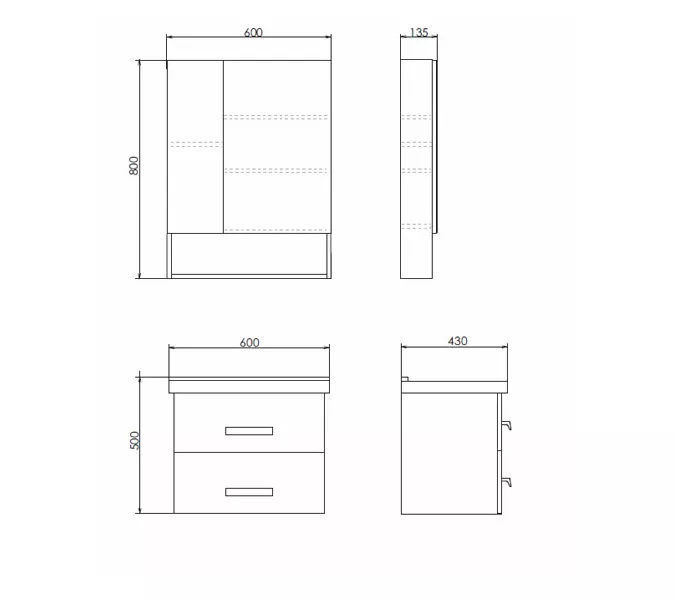 COMFORTY. Тумба-умывальник "Парма-60/80" дуб дымчатый с раковиной Миранда, Выбрать размер: 60, Выбрать цвет: Дуб дымчатый, Комплектация: раковина Миранда 60, изображение 4