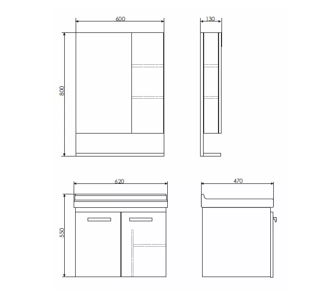 Тумба-умывальник Comforty Рига, Выбрать размер: 60, Выбрать цвет: Дуб Сонома, Комплектация: раковина Comforty 9335, изображение 5