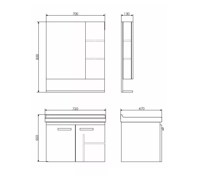 Тумба-умывальник Comforty Рига, Выбрать размер: 70, Выбрать цвет: Дуб Сонома, Комплектация: раковина Comforty 9335-70, изображение 5
