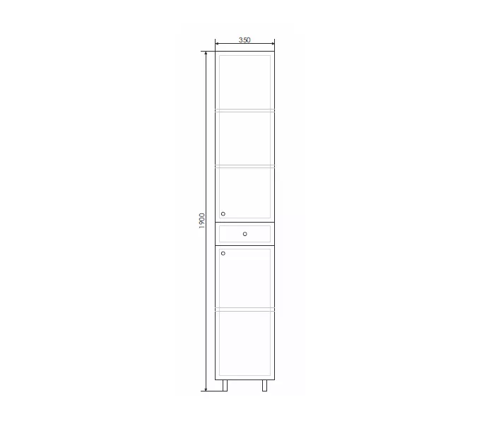 COMFORTY. Шкаф-колонна "Сочи-35" белый глянец, изображение 5