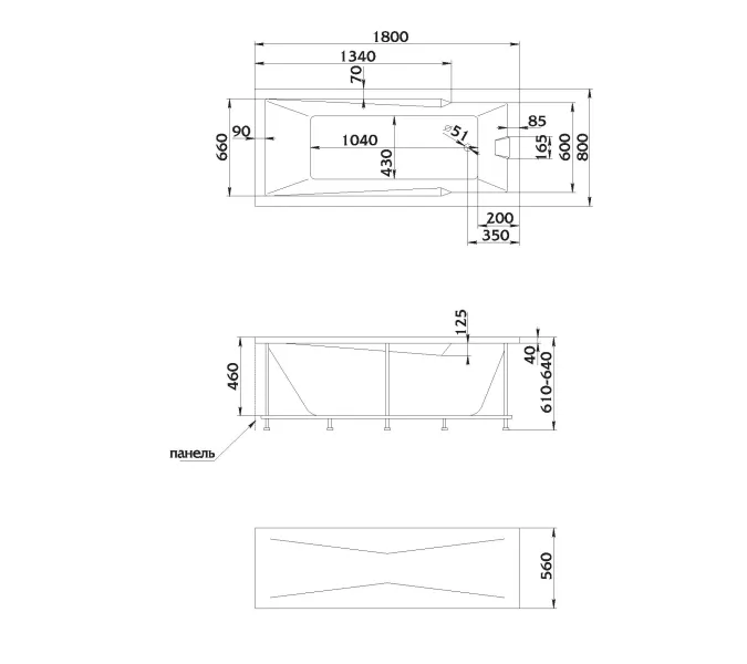 Ванна 1Marka RAGUZA, Выбрать размер: 180x80, изображение 7