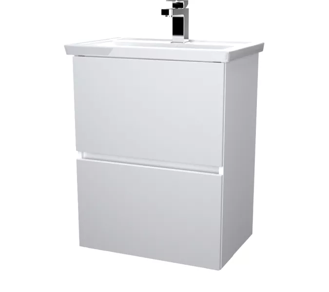 Тумба подвесная с раковиной 1Marka Aris, Выбрать цвет: Белый, Выбрать размер: 60, изображение 2