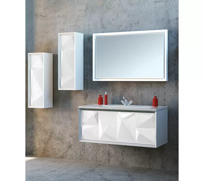 Тумба подвесная с раковиной 1Marka Romb, Выбрать цвет: Белый