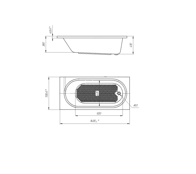 Ванна Poseidon Darina, Выбрать размер: 140х70, изображение 5
