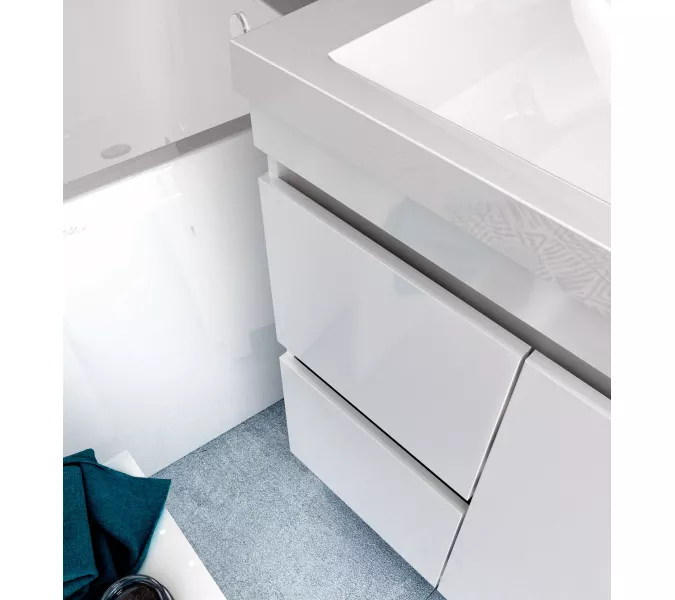 Тумба напольная без  раковины 1Marka Cube 75/100, Выбрать размер: 75, Выбрать цвет: Белый, изображение 4